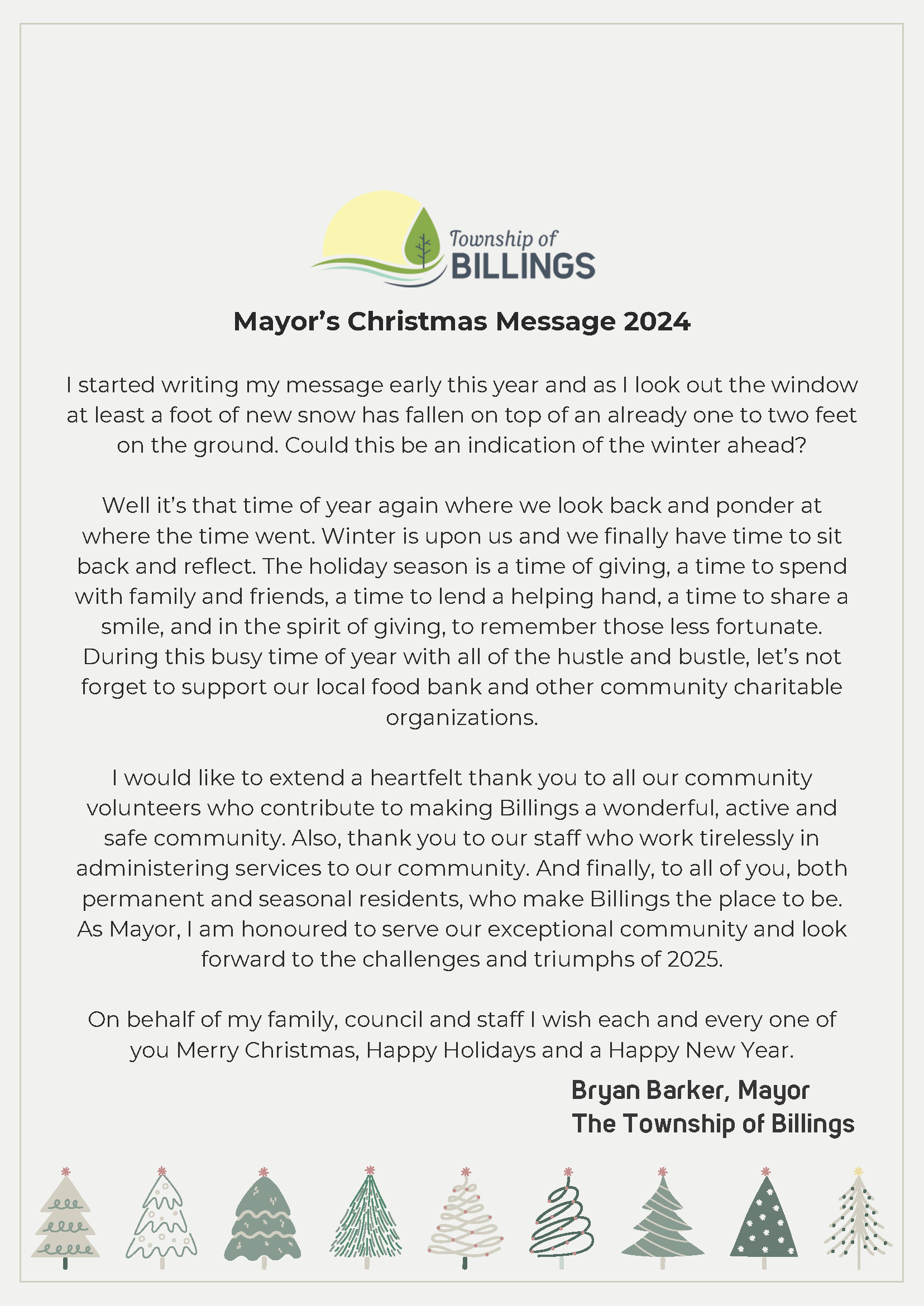 Mayor's Christmas Message 2024